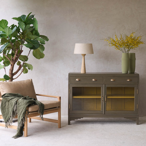 Vintage Teak Sideboard with 2 Drawers | Eucalyptus
