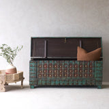 Vintage Chest with Brass Motif | Bluewash