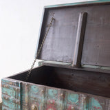 Vintage Chest with Brass Motif | Bluewash