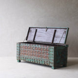 Vintage Chest with Brass Motif | Bluewash