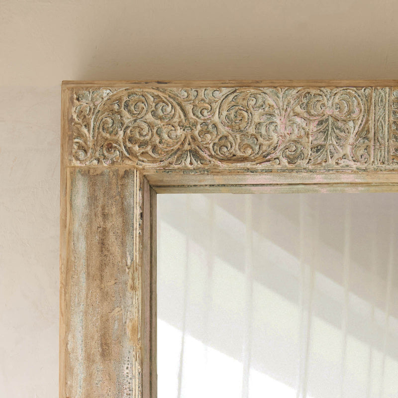 Vintage Carved Mirror | Natural