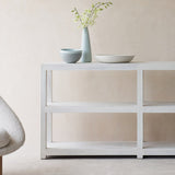 Teak Console with Shelves | White