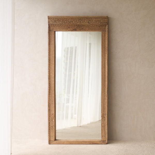 Vintage Teak Mirror | Natural