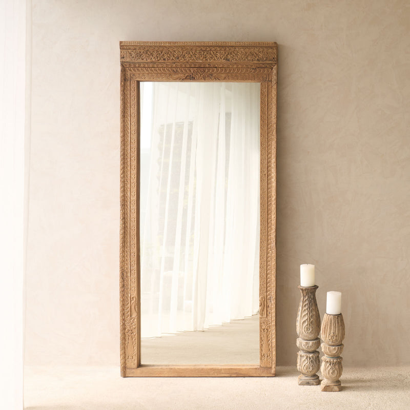 Vintage Teak Mirror | Natural