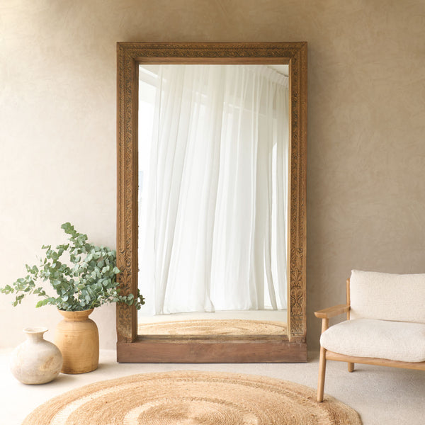 Vintage Teak Mirror | Natural