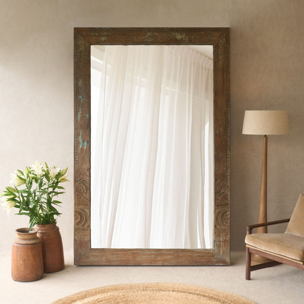 Vintage Teak Mirror | Natural