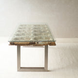 Vintage Teak Dining Table | Whitewashed Mint