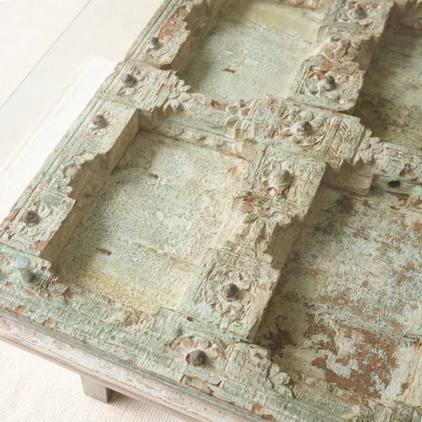 Vintage Teak Dining Table | Whitewashed Mint