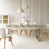 Vintage Teak Dining Table | Whitewashed Mint