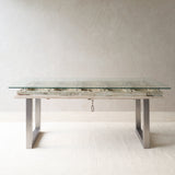 Vintage Teak Dining Table | Whitewashed Mint