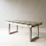 Vintage Teak Dining Table | Whitewashed Mint