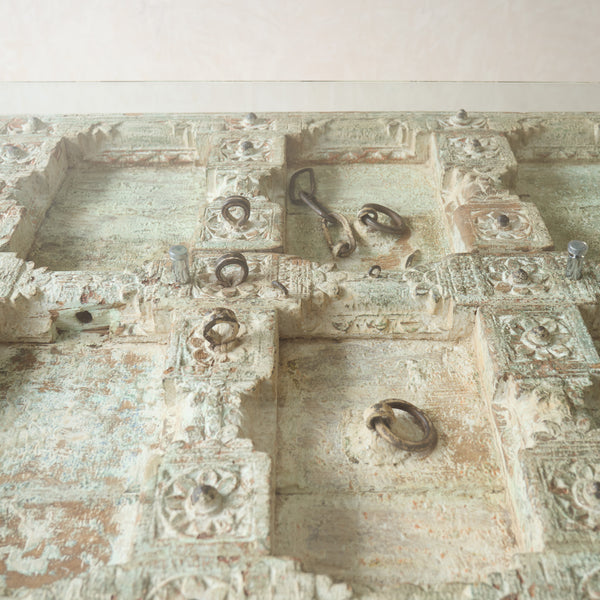 Vintage Teak Dining Table | Whitewashed Mint