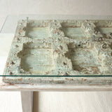 Vintage Teak Dining Table | Whitewashed Mint