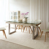 Vintage Teak Dining Table | Whitewashed Mint