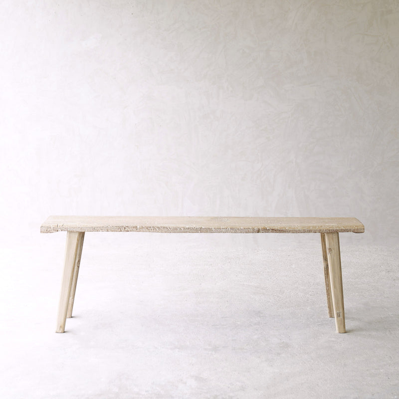 Rustic Java Teak Bench | Whitewash