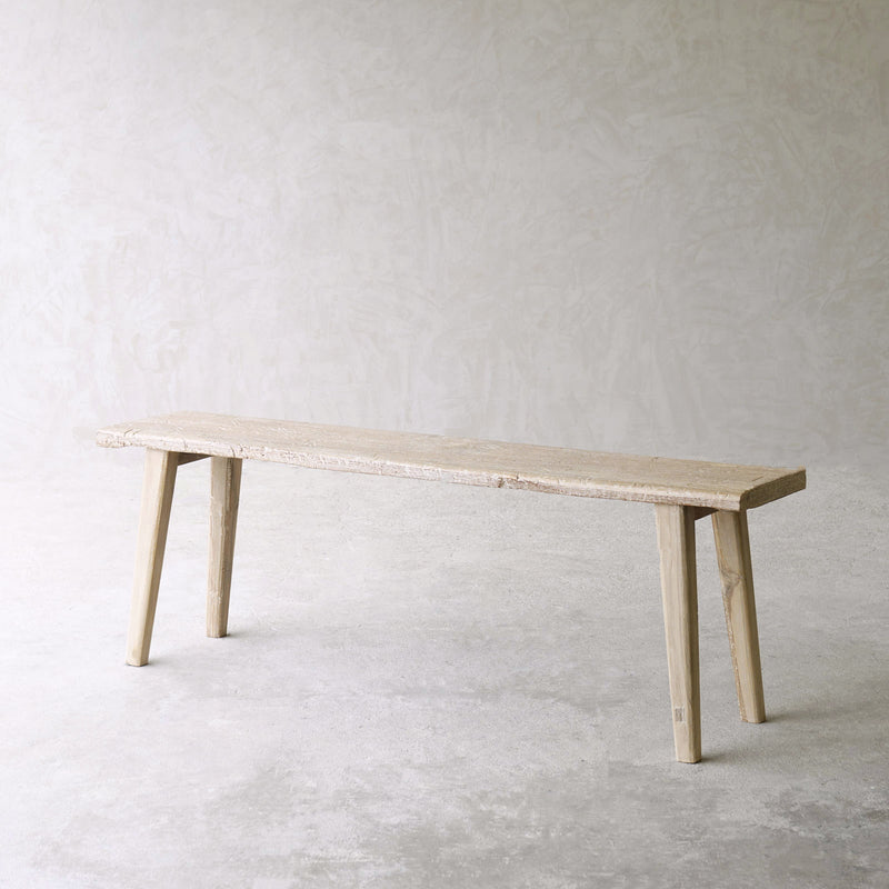 Rustic Java Teak Bench | Whitewash