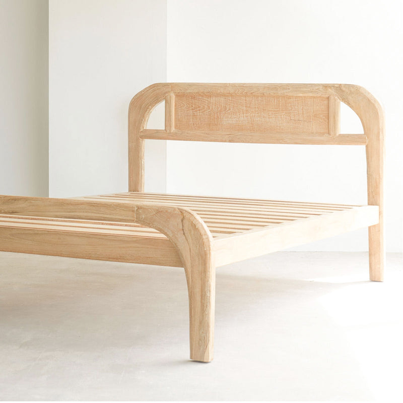 Java teak plough bed frame in natural - Originals Furniture Singapore