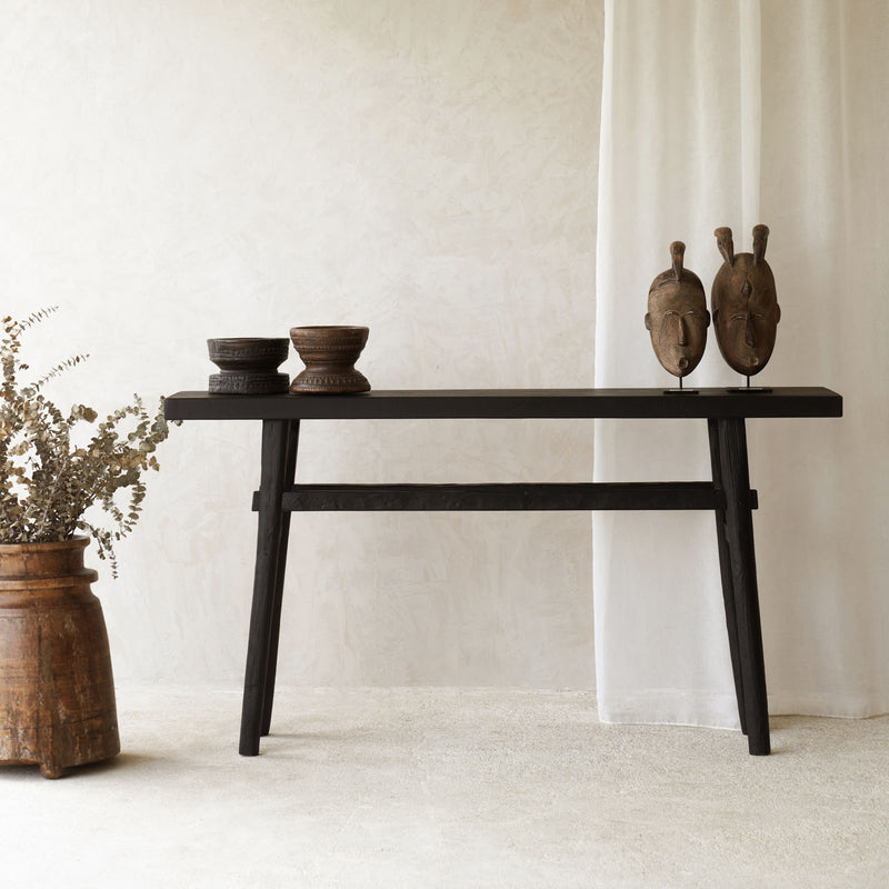 Roca Rustic Console | Old Teak - Black (150cm) - Originals Furniture