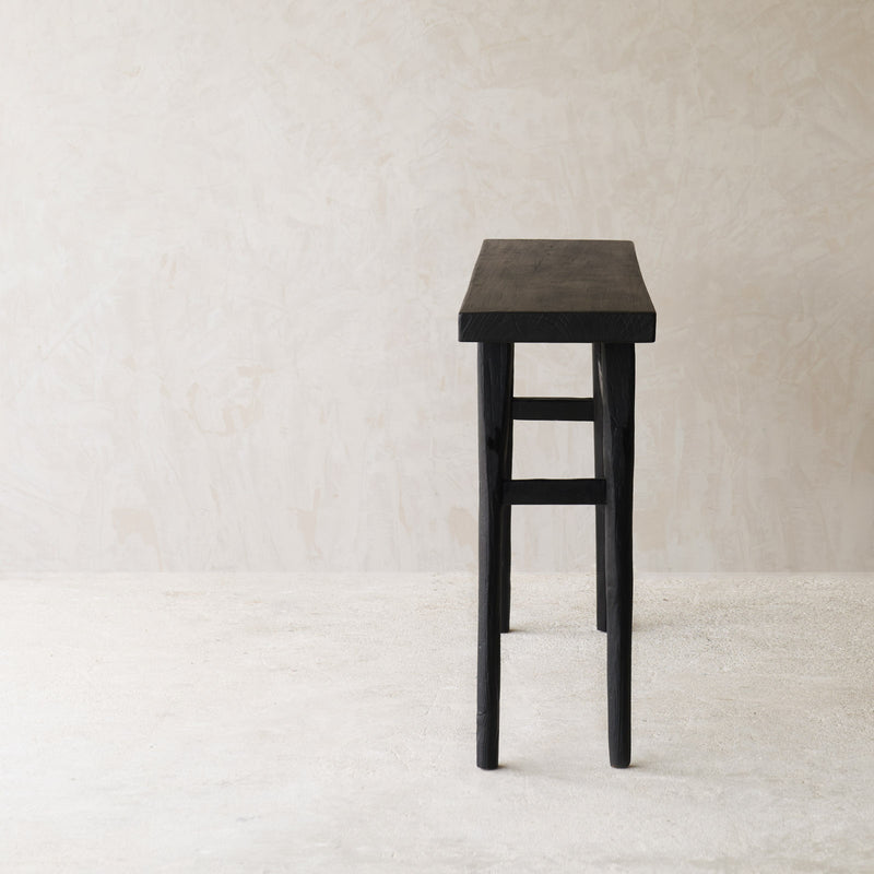 Roca Rustic Console | Old Teak - Black (150cm)