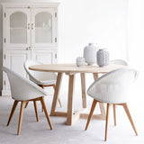 Java teak round dining table in whitewash - Originals Furniture Singapore