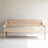 Java Teak Carved Daybed | Whitewash C
