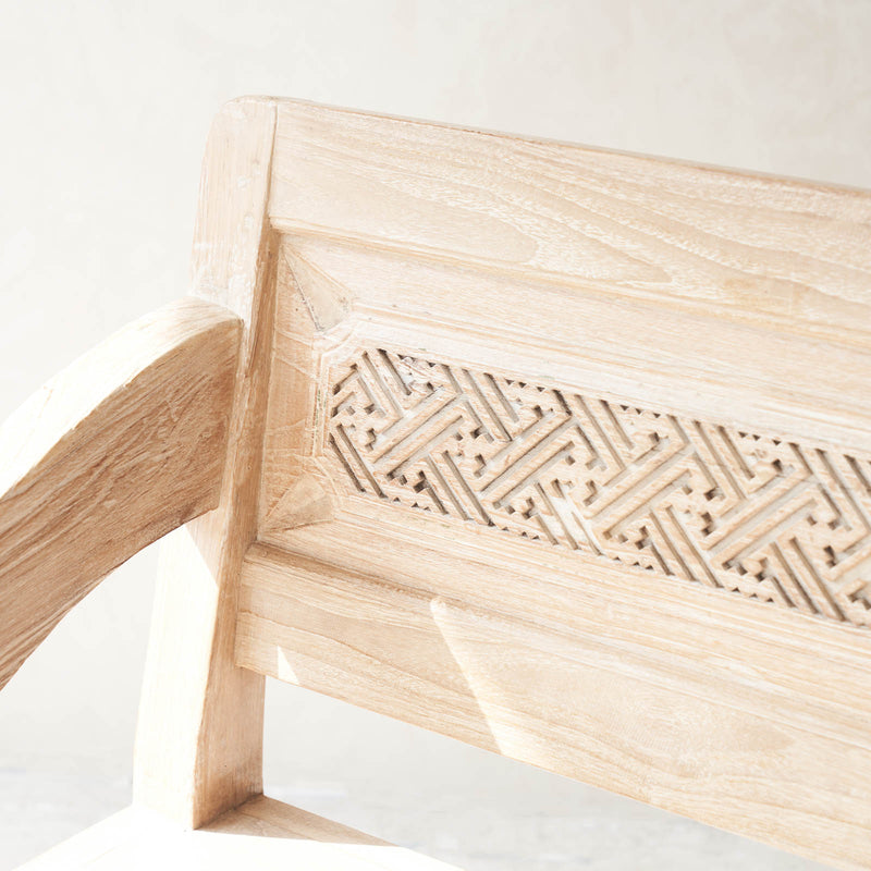 Java Teak Carved Daybed | Whitewash C