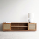 Java TV Console | Teak with Rattan - Natural (200cm) - Originals Furniture