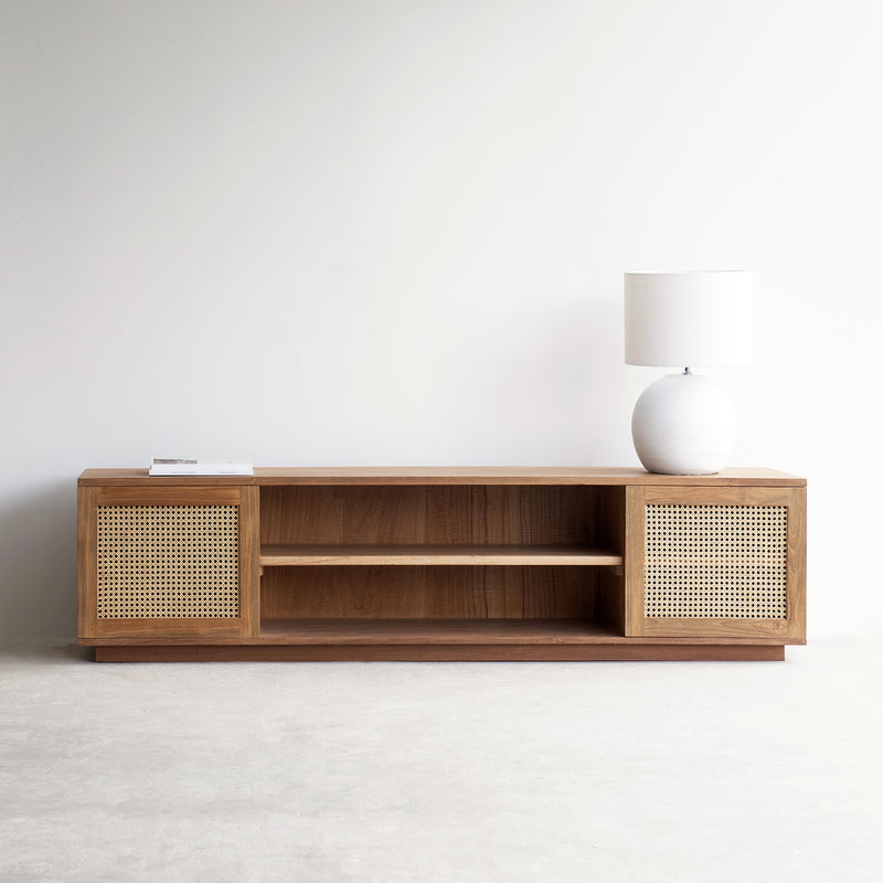 Java Teak with Rattan TV Console Natural in 200cm. Only available at Originals Furniture Singapore.