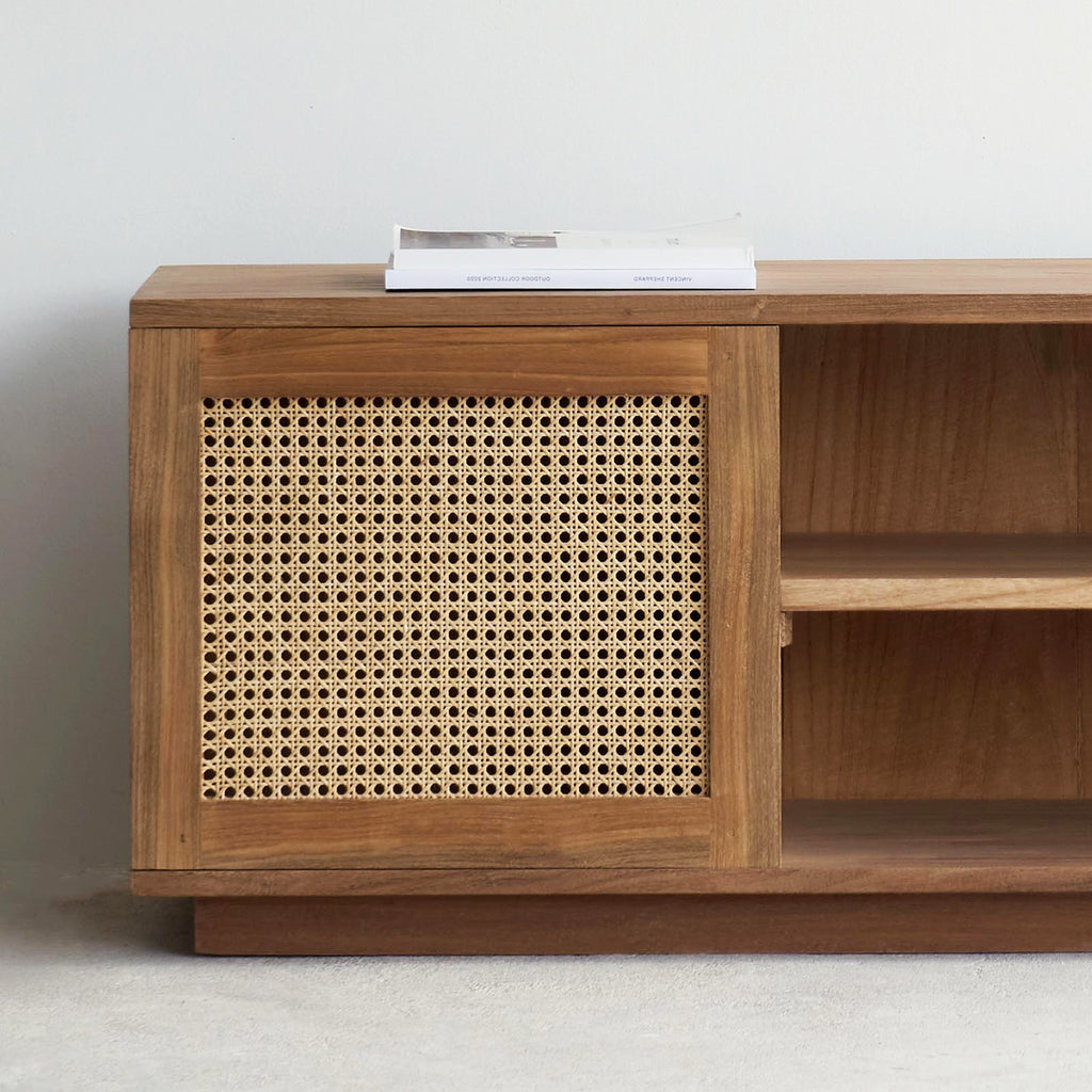 Java TV Console | Teak with Rattan - Natural (200cm) – Originals Furniture