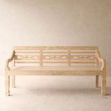 Java Carved Bench | Teak - Whitewash B