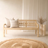 Java Carved Bench | Teak - Whitewash B