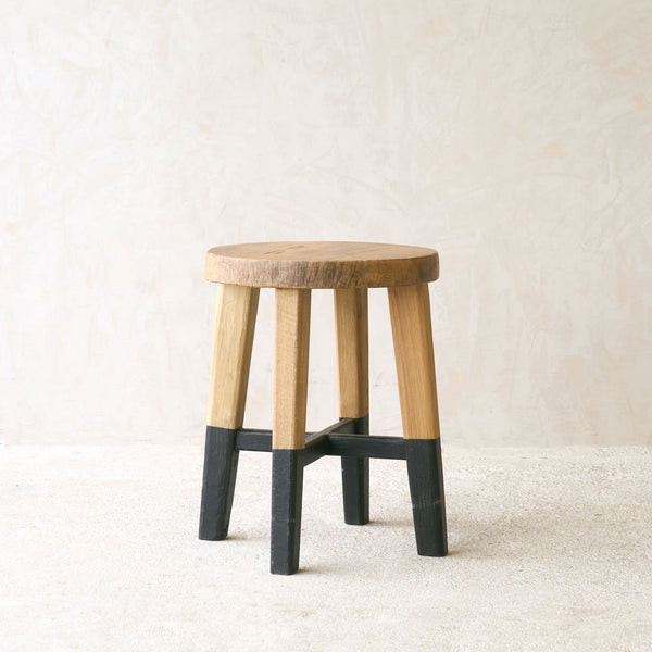 Java Round Stool | Teak Frame - Black Legs - Originals Furniture