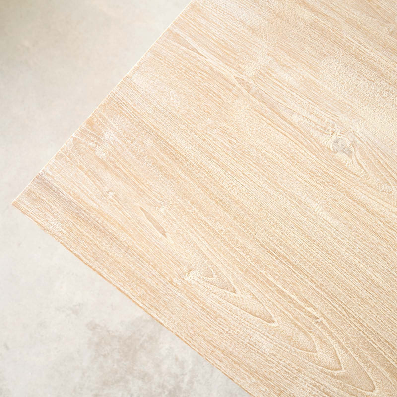 Java Teak Dining Table | Whitewash with U-Base