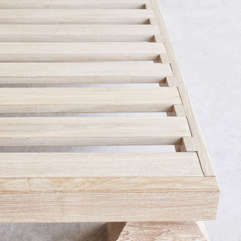 Umpak Bed Frame | Teak - Whitewash