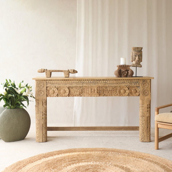 Reclaimed Carved Teak Console | No. 4
