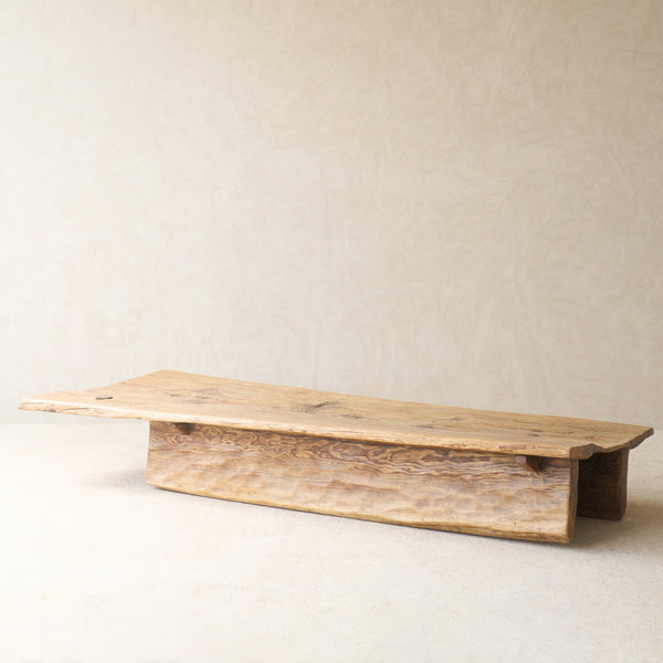 Vintage Teak Coffee Table Natural handcrafted from reclaimed solid teak with a light natural finish and traditional carved details.