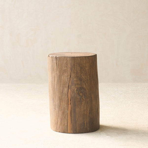 Reclaimed Indian Solid Wood Log Side Table