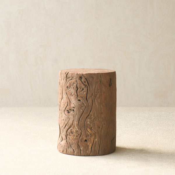 Reclaimed Indian Solid Wood Log Side Table