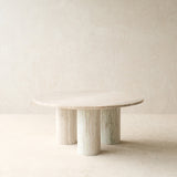 Round Pillar Marble Coffee Table