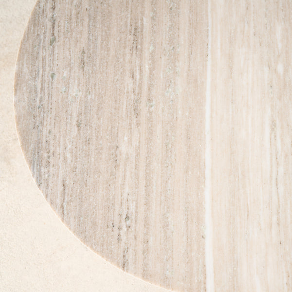 Round Pillar Marble Coffee Table