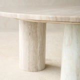 Round Pillar Marble Coffee Table