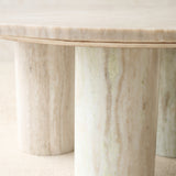 Round Pillar Marble Coffee Table