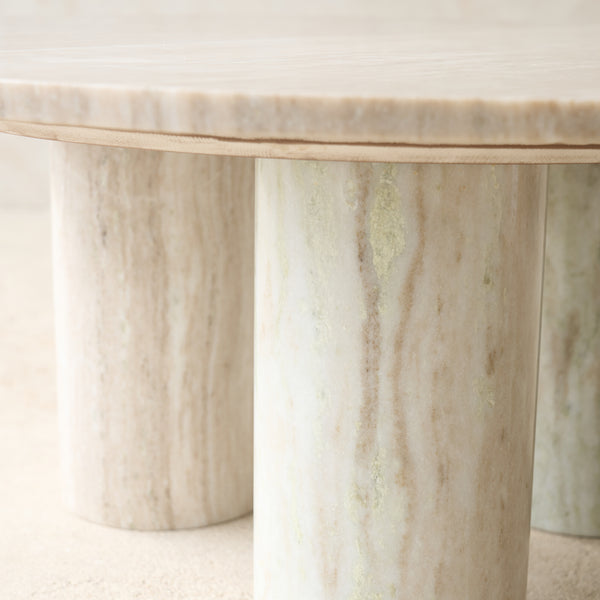 Round Pillar Marble Coffee Table
