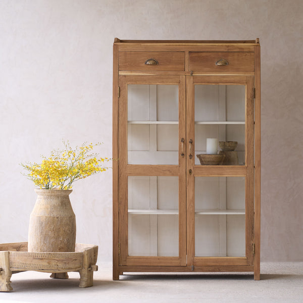 Vintage Medium Cabinet with 2 Drawers | Natural