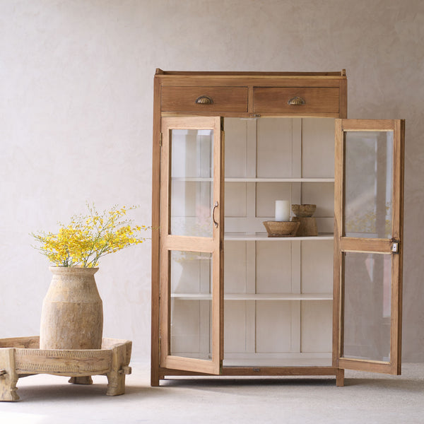 Vintage Medium Cabinet with 2 Drawers | Natural