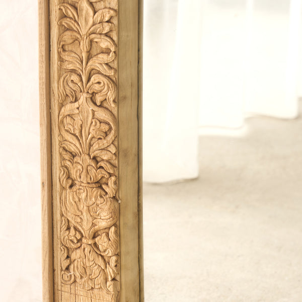 Vintage Teak Carved Mirror | Natural | No. 3
