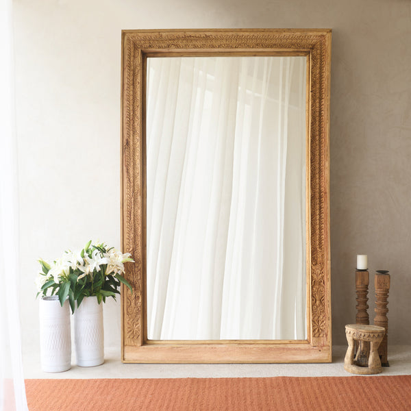 Vintage Teak Carved Mirror | Natural | No. 5