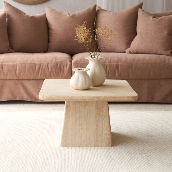Kepami Travertine Coffee Table | Sand - Originals Furniture