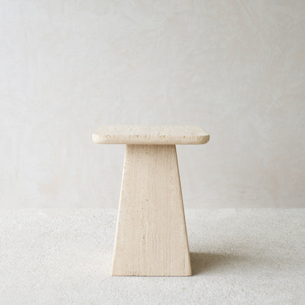 Kepami Travertine Side Table | Sand - Originals Furniture