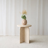 Otinia Travertine Side Table | Sand